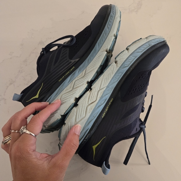 Hoka Stinson ATR 6 Athletic Running Shoe Sneaker Navy Blue White Womens Size 7.5 - Picture 6 of 9